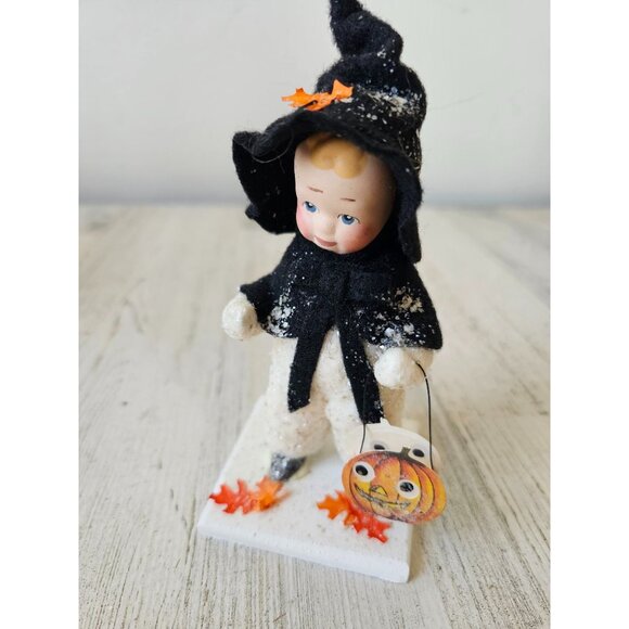 Elaine roesle tiny witchy witch halloween RARE Saint Nicholas snow children orig - Picture 1 of 7